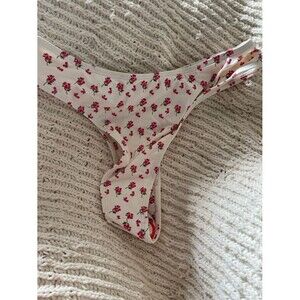 Women's 437 Cream Floral Bikini Bottom - Pink Floral Print